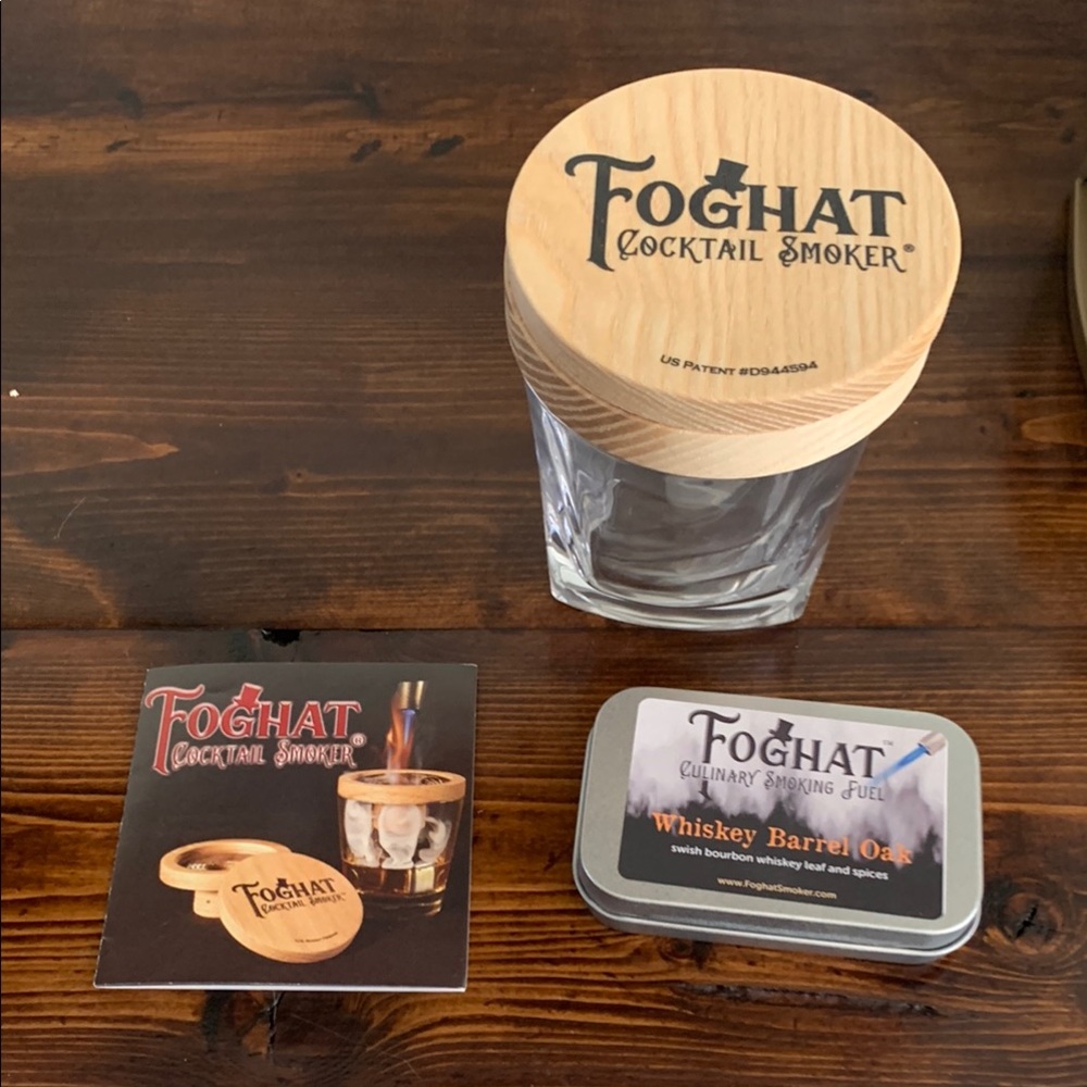 Cocktail Smoker kit with Glass and Lid - Natural Wood